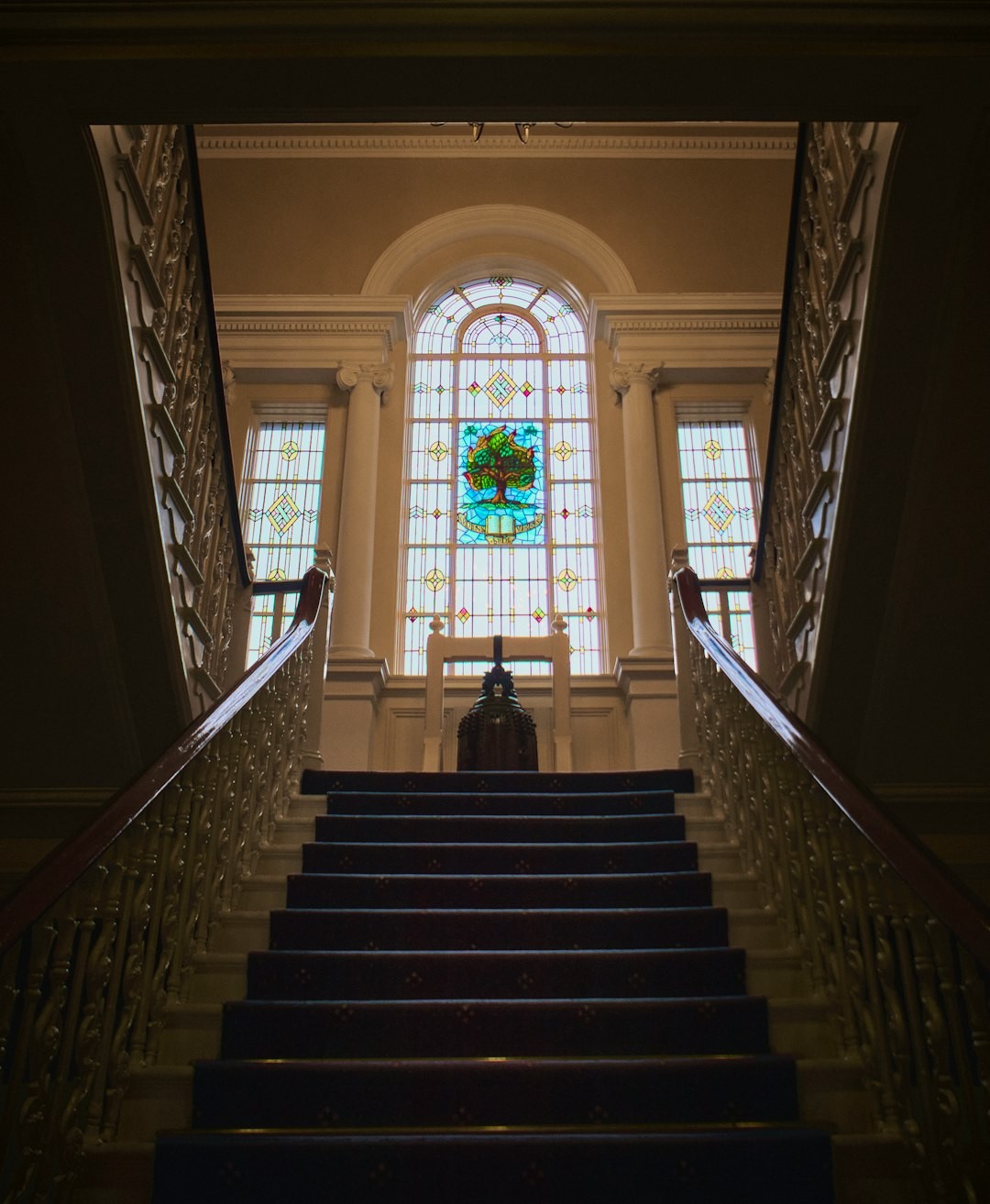Staircase at the Union Theological College at Queen's University Belfast (Nov., 2019).